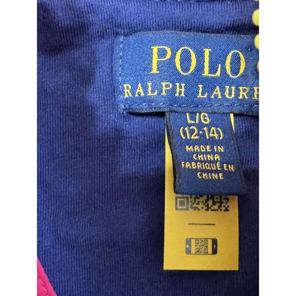 Polo Ralph Lauren High Pile Fluffy Fleece Pullover Zip Girls Large 12-14 Pony - Picture 3 of 9
